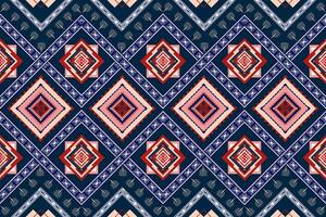 etnisch abstract ikat.naadloos patroon in tribal.aztec meetkundig patroon voor levendig kleur.kleurrijk meetkundig borduurwerk voor textiel,stof,kleding,achtergrond,batik,gebreide kleding,mode vector