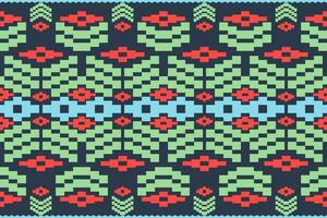 etnisch abstract ikat.naadloos patroon in tribal.aztec meetkundig patroon voor levendig kleur.kleurrijk meetkundig borduurwerk voor textiel,stof,kleding,achtergrond,batik,gebreide kleding,mode vector