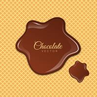 Vloeibare chocolade of bruine verf. Vector illustratie.