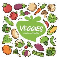 groenten fris en gezond groenten minimaal tekenfilm vector illustratie verzameling reeks
