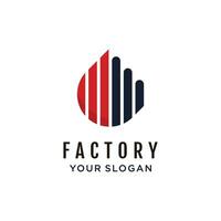 fabriek logo ontwerp met creatief idee concept voor merk identiteit of bedrijf icoon vector