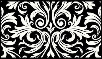 oud wijnoogst zwart en wit rol patroon vector, in de stijl van keramiek, 1970 Cadeau, precisiewerker kunst, fenicisch kunst, patroon ontwerpen vector