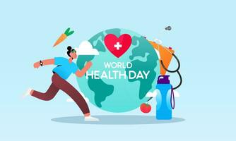 wereld Gezondheid dag illustratie concept met tekens mensen illustratie vector