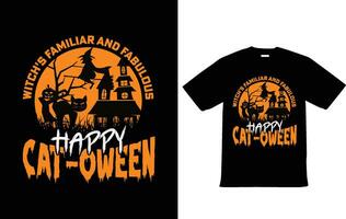 halloween kat t overhemd ontwerp voor peul vector