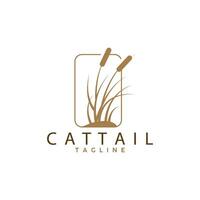 cattail logo ontwerp vector gemakkelijk illustratie symbool sjabloon