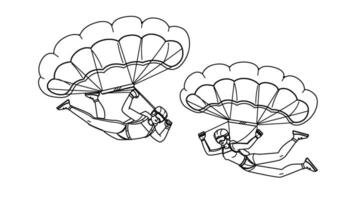 skydiver parachute vector