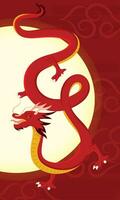 geïsoleerd schattig Chinese draak karakter Aan Aziatisch sjabloon vector