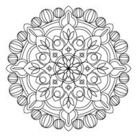 geïsoleerd kleurloos mandala patroon tekening vector