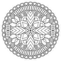 geïsoleerd kleurloos mandala patroon tekening vector