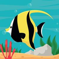 geïsoleerd schattig vis zee dier karakter vector