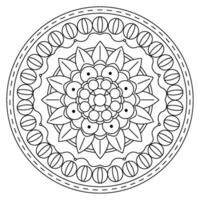 geïsoleerd kleurloos mandala patroon tekening vector