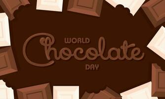 gekleurde wereld chocola dag horizontaal poster vector