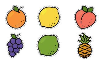 reeks van gekleurde fruit pictogrammen vector