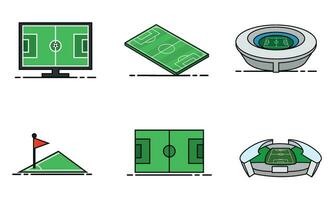 reeks van voetbal velden sport pictogrammen vector
