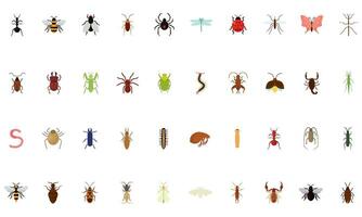 reeks van verschillend gekleurde insect pictogrammen vector