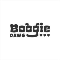 boogie daag logo woordmerk logotype hond vector ontwerp