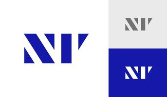 brief nt eerste monogram logo ontwerp vector