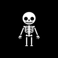 skelet - zwart en wit geïsoleerd icoon - vector illustratie