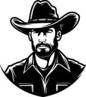 cowboy, zwart en wit vector illustratie