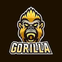 gorilla esport gaming mascotte logo sjabloon vector