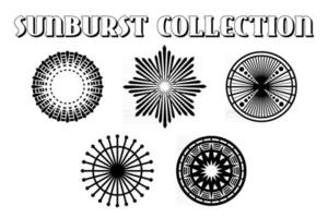 retro zonnestraal. zonsopgang stralen licht burst lijn glans zonneschijn zonnestraal vintage grens vonk vuurwerk starburst banner vector