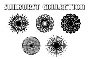 zwarte burst stralen collectie vector