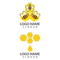 bijen logo sjabloon vector pictogram illustratie ontwerp