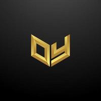 oy logo monogram brief initialen ontwerpsjabloon met gouden 3D-textuur vector