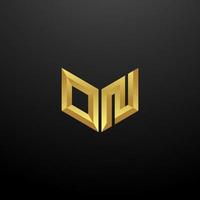 op logo monogram brief initialen ontwerpsjabloon met gouden 3D-textuur vector