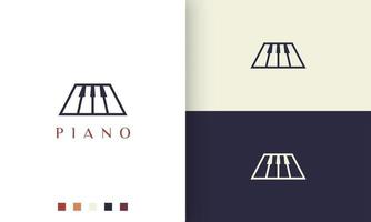 eenvoudig en modern pianologo of -pictogram vector