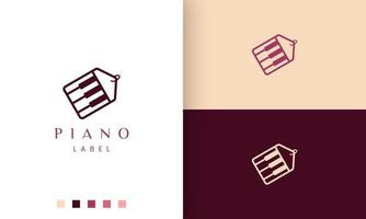 eenvoudig en modern logo of labelpictogram voor pianowinkel vector