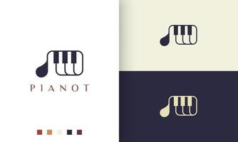 eenvoudig en modern pianocomponist logo of pictogram vector