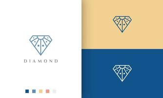 uniek diamantlogo in eenvoudige en moderne stijl vector