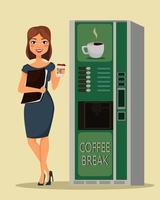 zakenvrouw koffie drinken vector