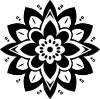 mandala - zwart en wit geïsoleerd icoon - vector illustratie