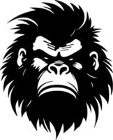 gorilla, zwart en wit vector illustratie