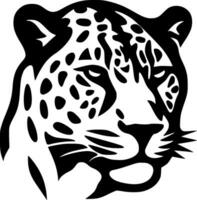 luipaard - zwart en wit geïsoleerd icoon - vector illustratie