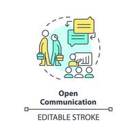 2d bewerkbare Open communicatie dun lijn icoon concept, geïsoleerd vector, veelkleurig illustratie vertegenwoordigen pensionering. vector