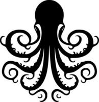 Octopus tentakels - minimalistische en vlak logo - vector illustratie