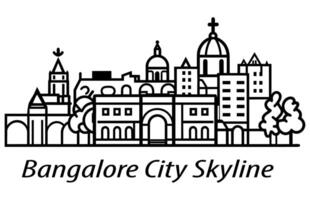 vlak vector silhouet van Bangalore stad, Bangalore stad horizon.