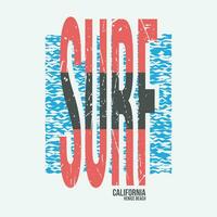 Californië surfing illustratie typografie voor t shirt, poster, logo, sticker, of kleding handelswaar vector