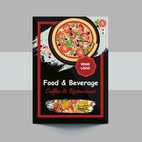 korting aanbod folder van buffet heerlijk voedsel sjabloon ontwerp voor restaurants. vector