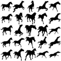 bundel van geassorteerd paard silhouet illustraties een deel 2 vector
