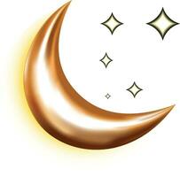 halve maan maan en ster voor Ramadan kareem decoraties ontwerp element geïsoleerd realistisch voor de helft maan vector