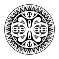 traditioneel Maori ronde tatoeëren ontwerp. bewerkbare vector illustratie. etnisch cirkel ornament. Afrikaanse masker.