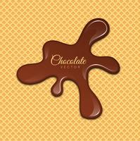 Vloeibare chocolade of bruine verf. Vector illustratie.