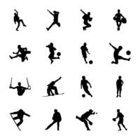 pak van sport- silhouetten pictogrammen vector