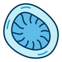 microbe vector concept ronde blauw icoon of symbool