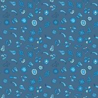 bacterie en microben vector gekleurde blauw concept naadloos patroon