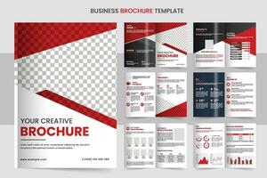 bedrijf profiel brochure ontwerp minimaal meerdere pagina's bedrijf brochure sjabloon ontwerp jaar- verslag, creatief ontwerp multipurpose sjabloon met Hoes vector
